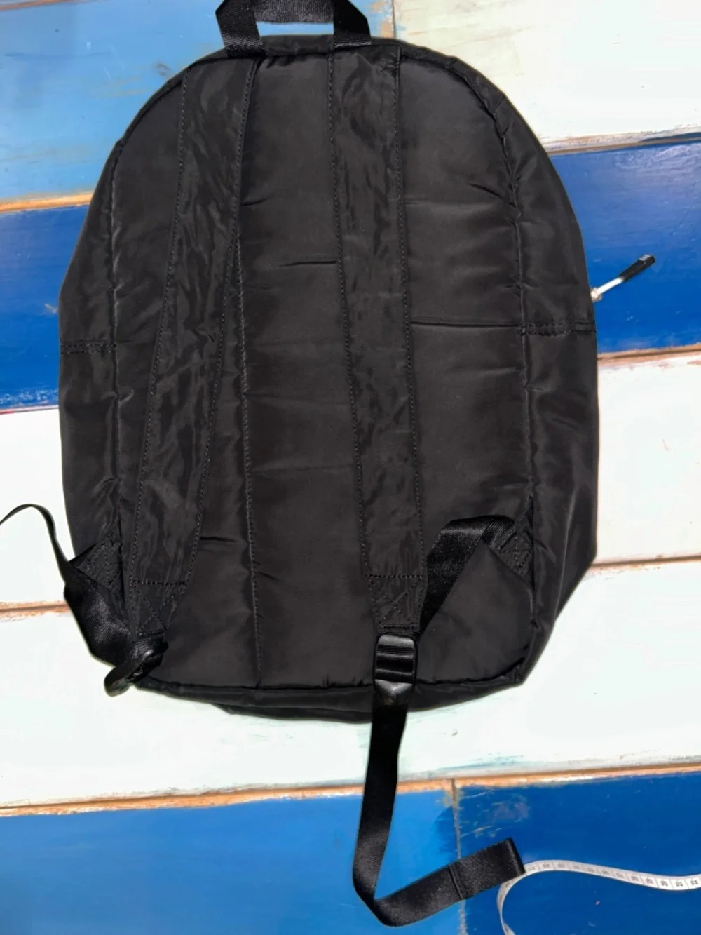 Herschel Supply Co Black Lightweight Nylon Backpack Silver Zippers